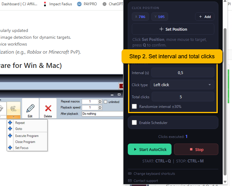 Step 2: Configure settings
