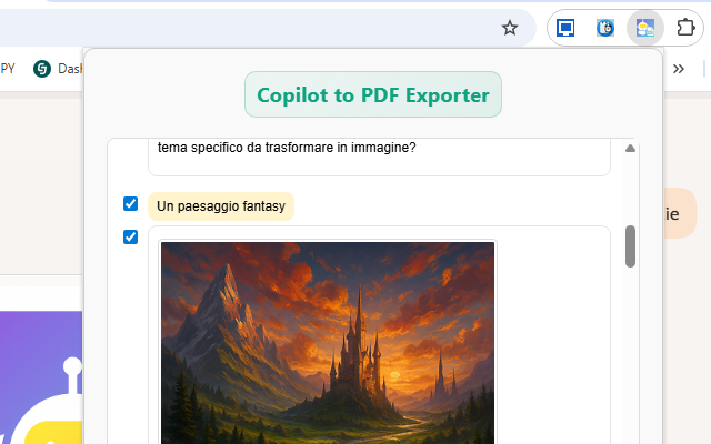 Example of exported Copilot conversation in PDF